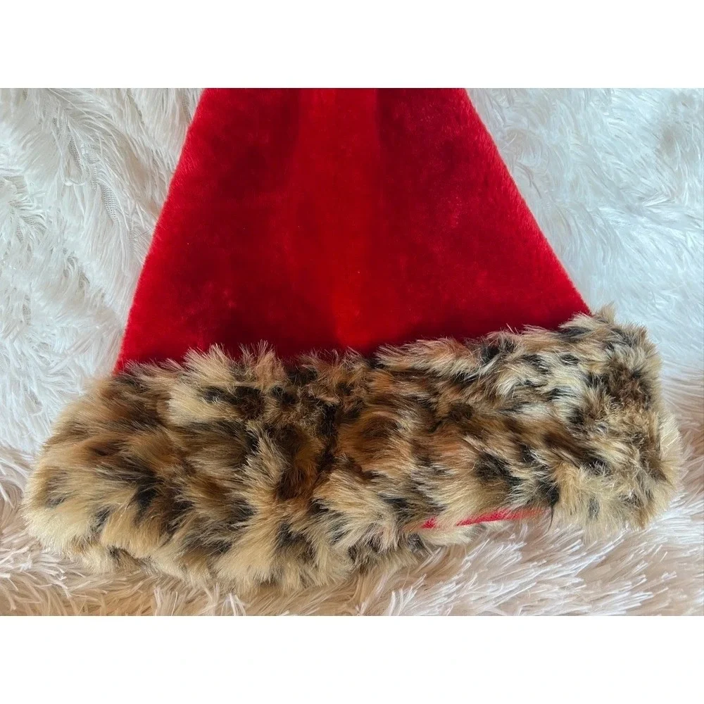 Christmas‎ Eve Santa Hat Lot Large Red Buffalo Plaid Leopard Stripe Fun Unique